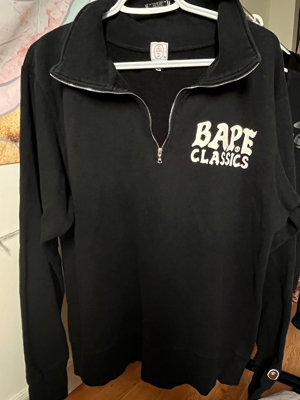 BAPE black quarter zip